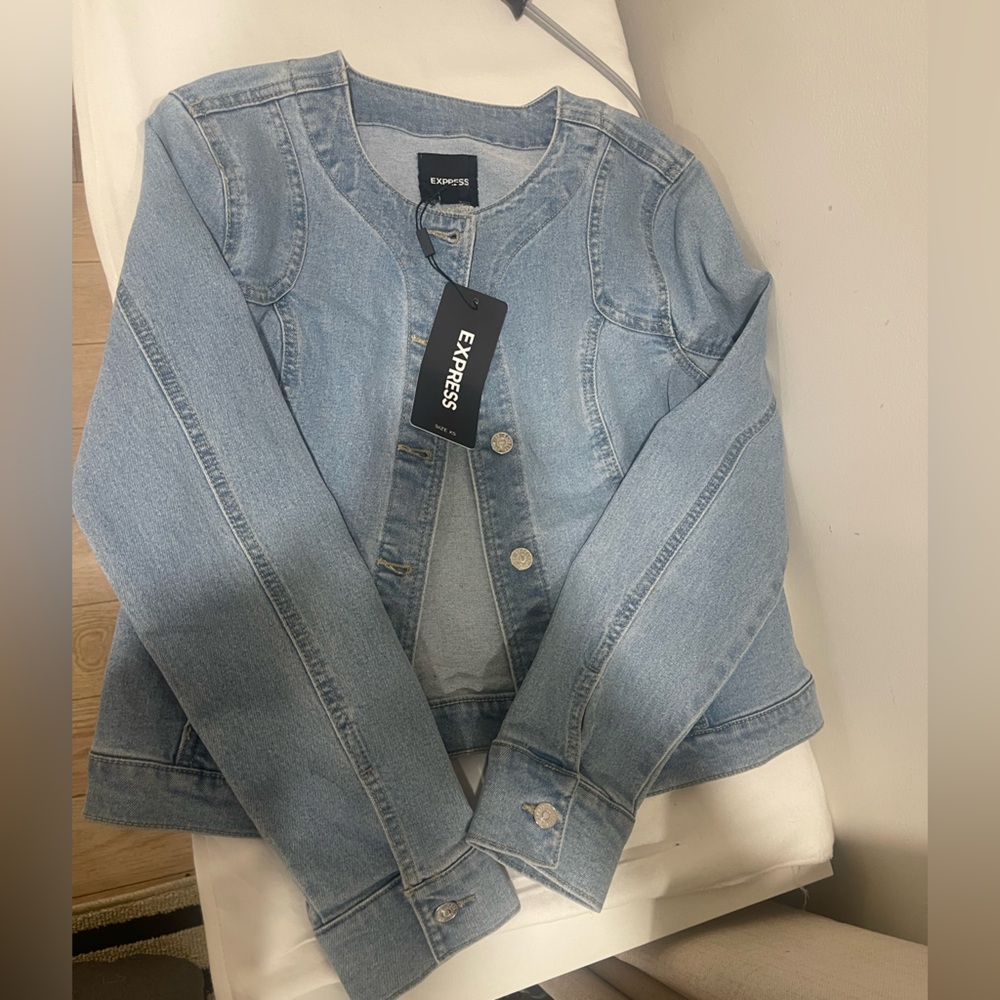 New Express Light Blue Denim Jacket